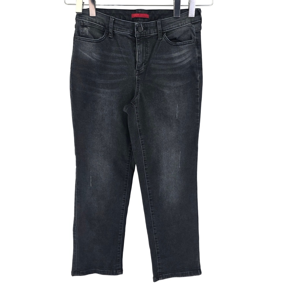 Jennifer Lopez Capri Jeans Women 12 Black Sculpt Midrise Dark Wash Stretch Denim